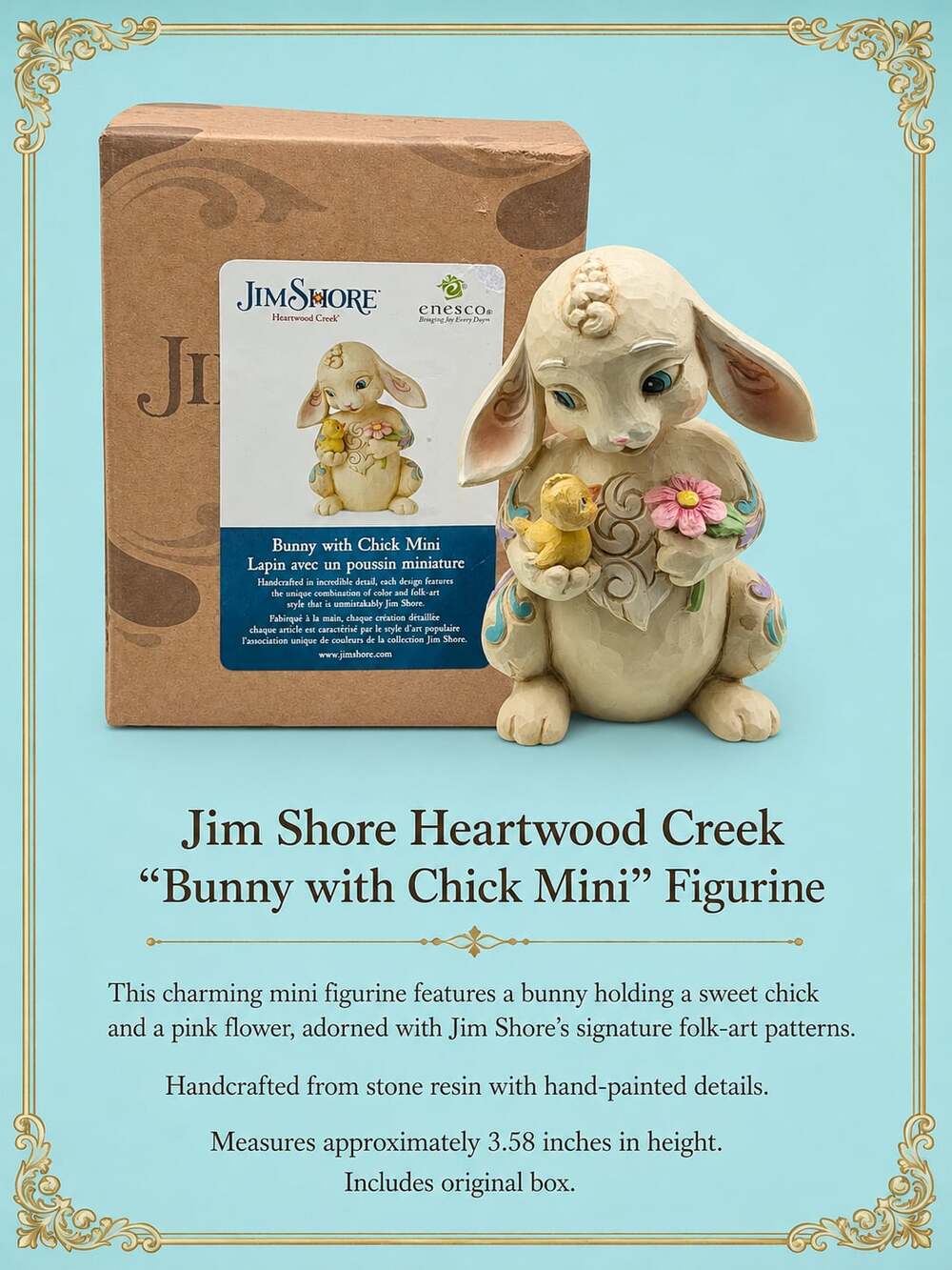 Jim Shore Heartwood Creek Bunny with Chick Mini Figurine